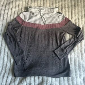 Kismet Women's USM Grey and Pink Cowl Neck Sweater